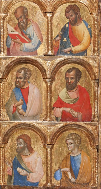 Madonna and Child with Angels, the Crucifixion, and Twelve Apostles or Saints, c.1360 (detail) by Lorenzo Veneziano